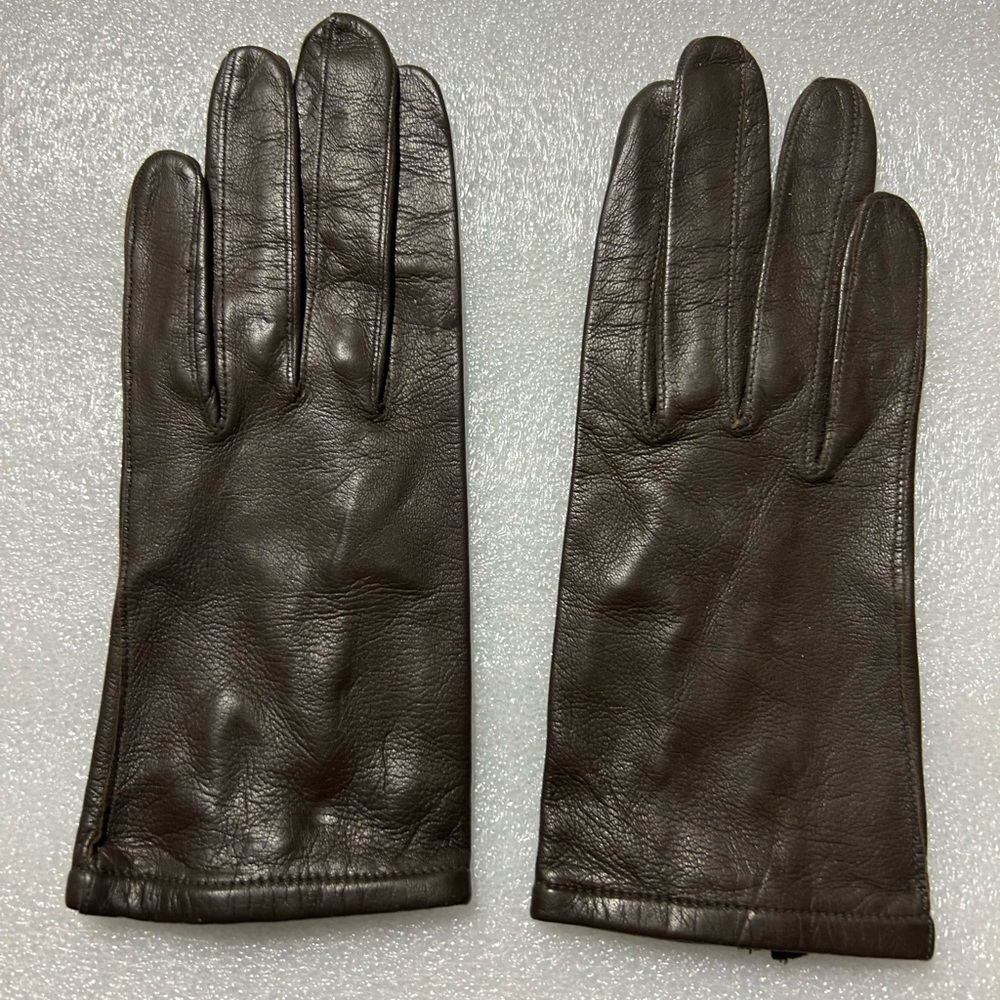 Women Dark Brown Vintage Unlined Leather Gloves